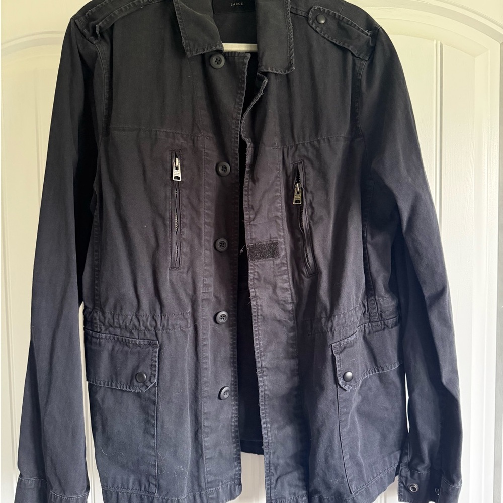 All Saints Taylor Dark Navy Military Jacket